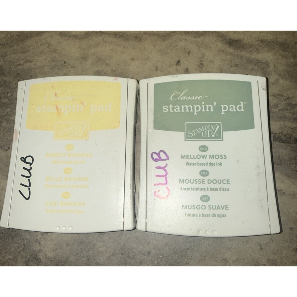 Stampin Up Ink Pad Lot Of 2.  Mellow Moss , Barely‎ Banana
